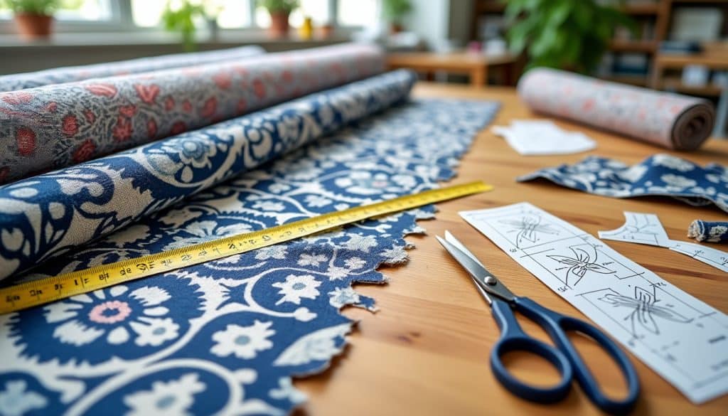 Tissu à motifs ou à sens : le métrage supplémentaire à prévoir